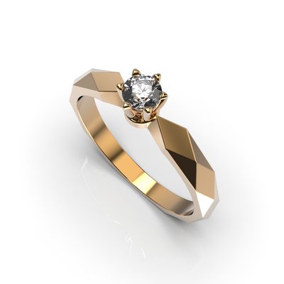 Каблучка з червоного золота, з діамантом 23202421 від виробника ювелірних прикрас LUNET JEWELLERY по ціні 17 520 грн грн.
