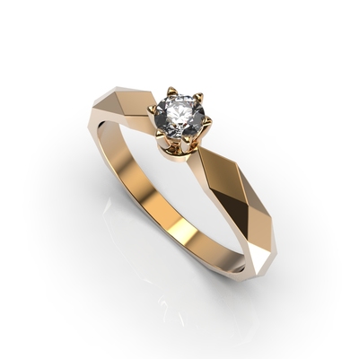 Каблучка з червоного золота, з діамантом 23202421 від виробника ювелірних прикрас LUNET JEWELLERY по ціні 20 493 грн грн.