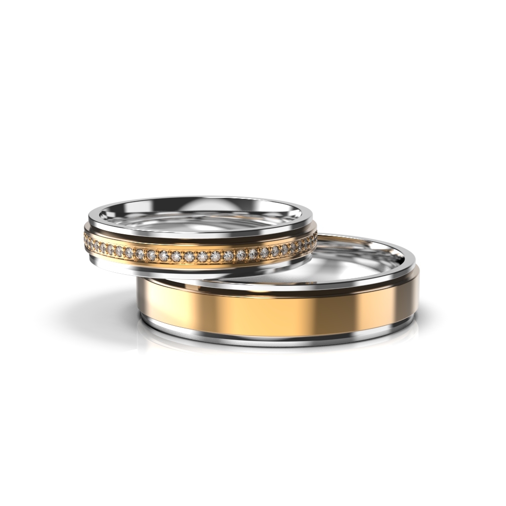 Mixed Metals Diamond Wedding Ring 223901121
