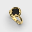 Перстень із жовтого золота, з чорними діамантами 241181622