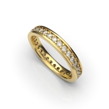 Обручка із жовтого золота, з діамантами 239051621 від виробника ювелірних прикрас LUNET JEWELLERY