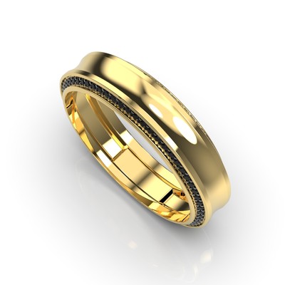 Обручальное кольцо с желтого золота, с бриллиантами 224503122 от производителя ювелирных украшений LUNET JEWELLERY по цене 32 652 грн грн.