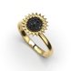 Каблучка «Соняшник» з жовтого золота, з чорними діамантами 226153122 від виробника ювелірних прикрас LUNET JEWELLERY по ціні 18 770 грн грн: 10