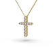 Кольє «Хрестик» із жовтого золота, з діамантами 139981621