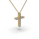 Кольє «Хрестик» із жовтого золота, з діамантами 139981621