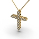 Yellow Gold Diamond Cross with Chainlet 118363121