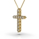 Yellow Gold Diamond Cross with Chainlet 118363121