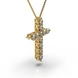 Кольє "Хрестик" з жовтого золота, з діамантами 118363121