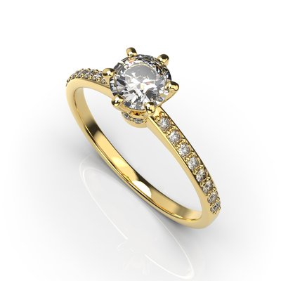 Yellow Gold Diamond Ring 225423121 from the manufacturer of jewelry LUNET JEWELERY at the price of $2 203 UAH.