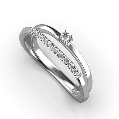 White Gold Diamonds Ring 22631521 from the manufacturer of jewelry LUNET JEWELERY at the price of $528 UAH.