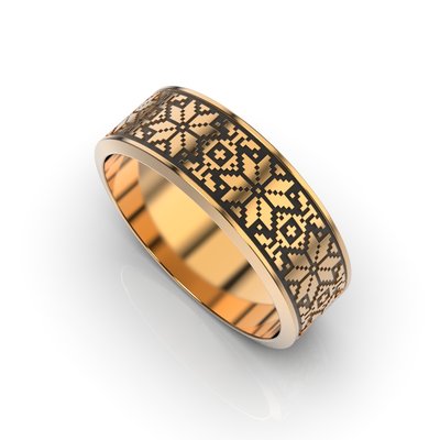 Обручальное кольцо "Вышиванка" с красного золота 219192400 от производителя ювелирных украшений LUNET JEWELLERY по цене $344 грн.