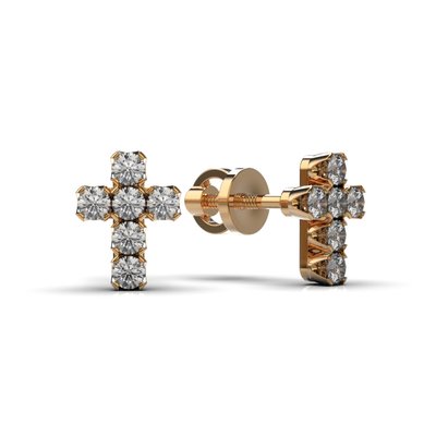 Red Gold Diamond Earrings 322832421 from the manufacturer of jewelry LUNET JEWELERY at the price of $658 UAH.