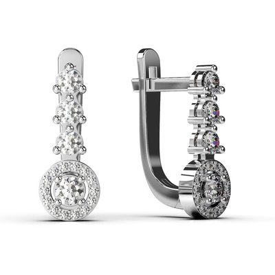 Сережки з білого золота, з діамантами 32341121 від виробника ювелірних прикрас LUNET JEWELLERY по ціні 50 464 грн грн.