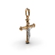 Хрестик з комбінованого золота, з діамантом 133402421