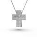 Кольє «Хрестик» з білого золота, з діамантами 124831121