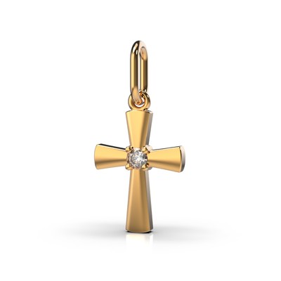Хрестик з червоного золота, з діамантом 116972421