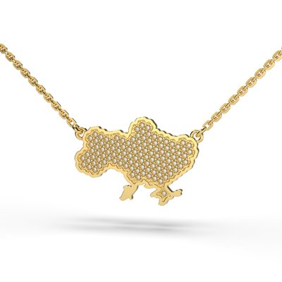 Кольє "Україна" з жовтого золота, з діамантами 125453121 від виробника ювелірних прикрас LUNET JEWELLERY по ціні 29 412 грн грн.
