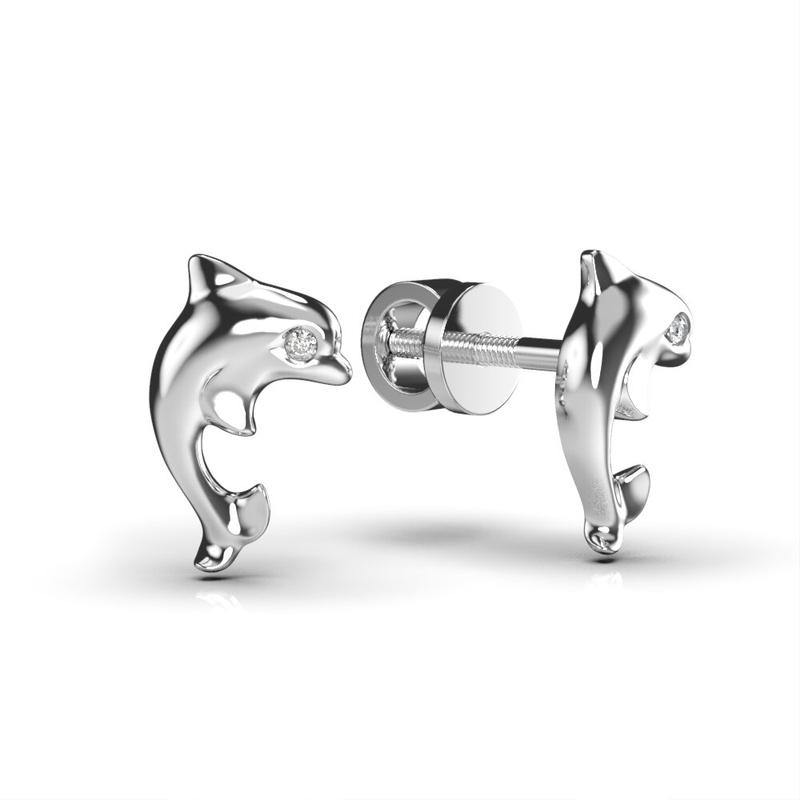 14K Gold Mini Cubic Dolphin Cartilage Earring 20G – MinimalBijoux