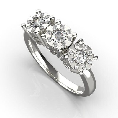 White Gold Diamonds Ring 24211121 from the manufacturer of jewelry LUNET JEWELERY at the price of $1 266 UAH.