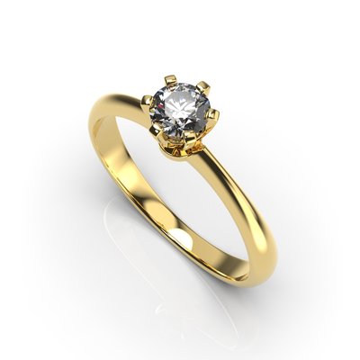 Каблучка з жовтого золота, з діамантом 220883121 від виробника ювелірних прикрас LUNET JEWELLERY по ціні 32 718 грн грн.