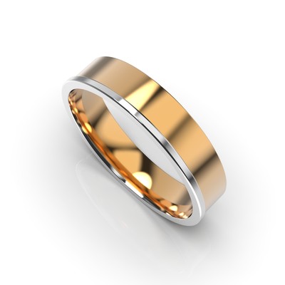 Обручальное кольцо с комбинированных металлов, без вставки 213912400 от производителя ювелирных украшений LUNET JEWELLERY по цене 14 976 грн грн.