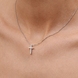 Хрестик «Міні» з білого золота, з діамантами 12311121