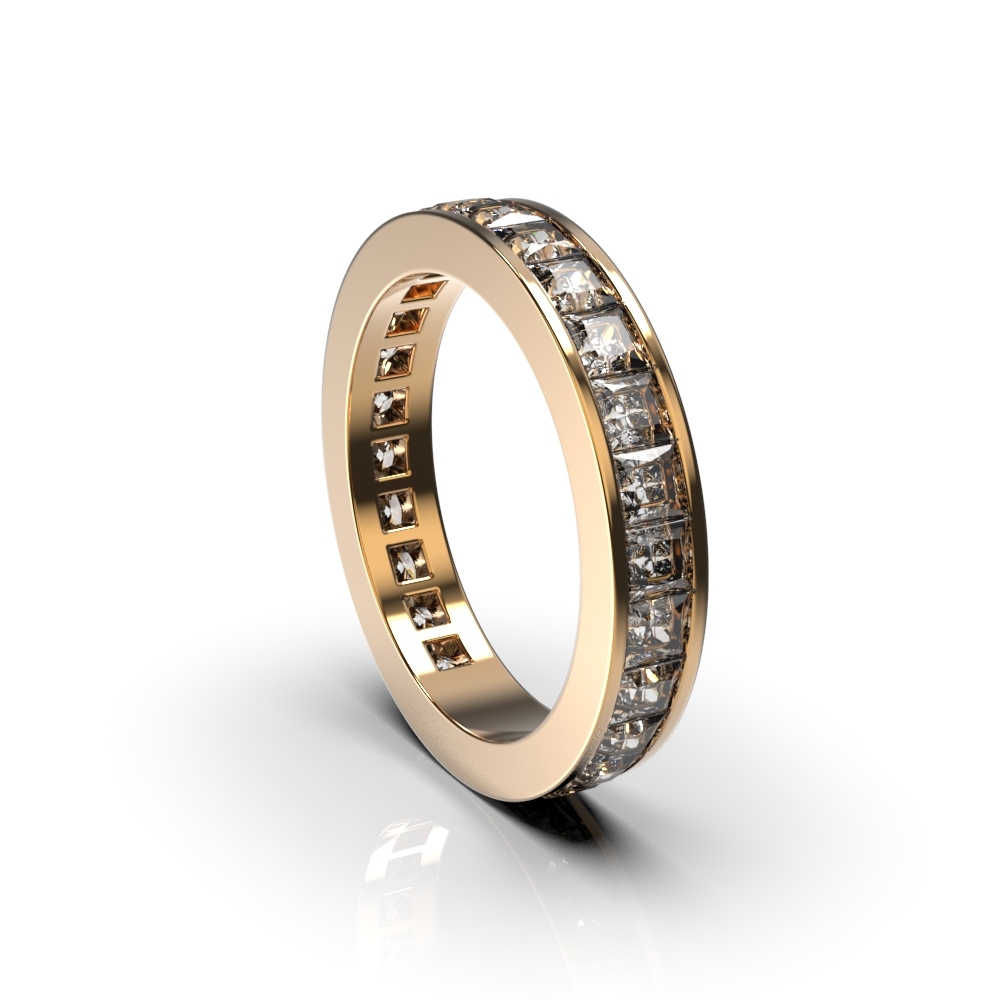 Red Gold Diamond Wedding Ring 217332421