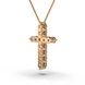 Red Gold Diamond Cross with Chainlet 112142421