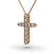 Red Gold Diamond Cross with Chainlet 112142421