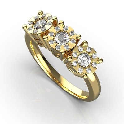 Red Gold Diamonds Ring 24222421 from the manufacturer of jewelry LUNET JEWELERY at the price of $1 266 UAH.