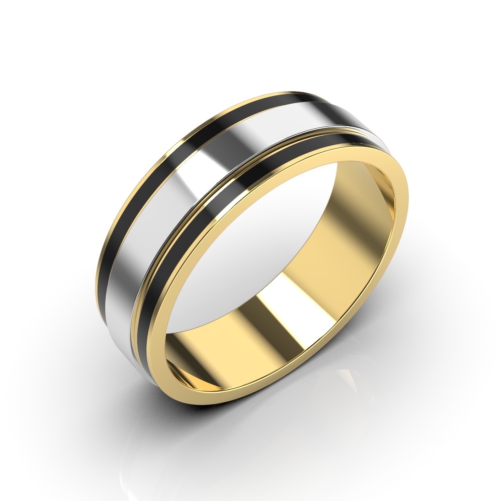 White&Yellow Gold Enamel Wedding Ring 230353100